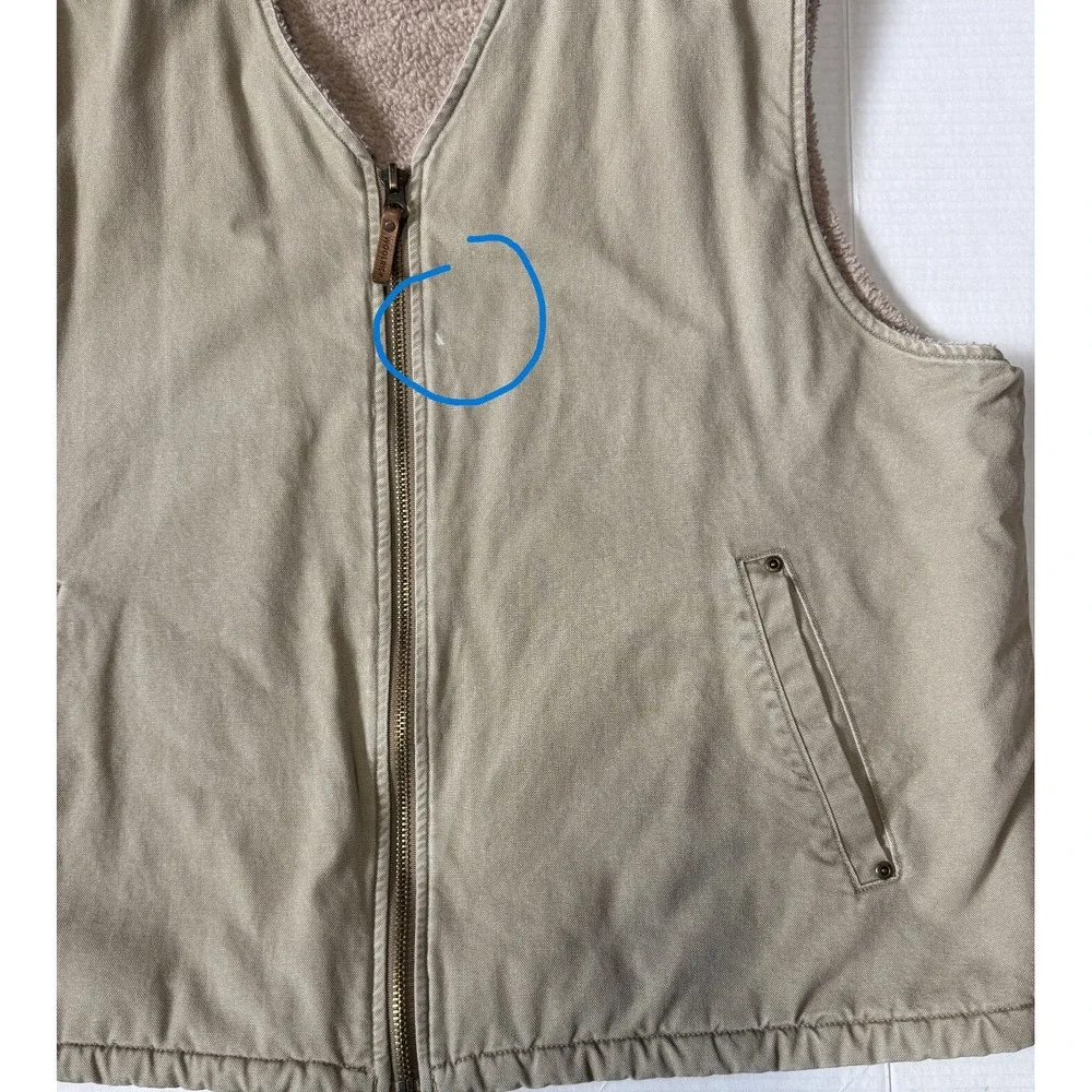 WOOLRICH - Men's‎ Canvas Sherpa Lined Hiking Vest - Size X-Large*